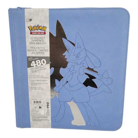 pokemon card binder lucario Ultra PRO Pokemon TCG Elite Series Lucario 12 Pocket Zippered Binder  Portfolio